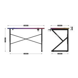 Biurko gamingowe Hero 1.7 RGB Black 120 cm