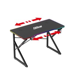 Biurko gamingowe Hero 1.7 RGB Black 120 cm