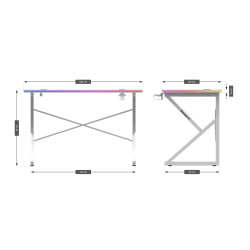 Biurko gamingowe Hero 1.7 RGB White 120 cm