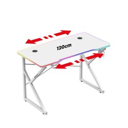 Biurko gamingowe Hero 1.7 RGB White 120 cm