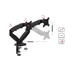 Uchwyt obrotowy Huzaro Motion 2.2  na dwa monitory