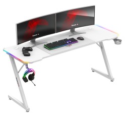 Biurko gamingowe Huzaro Hero 4.8 RGB White 160 cm