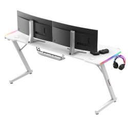 Biurko gamingowe Huzaro Hero 4.8 RGB White 160 cm