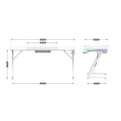 Biurko gamingowe Huzaro Hero 4.8 RGB White 160 cm