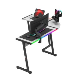 Biurko narożne gamingowe HUZARO HERO 6.0 White RGB Smart 147 cm