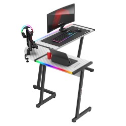 Biurko narożne gamingowe HUZARO HERO 6.0 White RGB Smart 147 cm