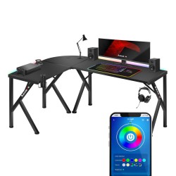 Biurko narożne gamingowe Huzaro Hero 6.3 RGB Black 154 cm