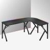 Biurko narożne gamingowe Huzaro Hero 6.3 RGB Black 154 cm