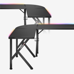 Biurko narożne gamingowe Huzaro Hero 6.3 RGB Black 154 cm