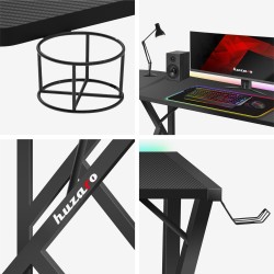 Biurko narożne gamingowe Huzaro Hero 6.3 RGB Black 154 cm