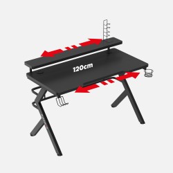 Biurko Gamingowe Huzaro Hero 5.0 Black 120 cm
