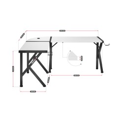 Biurko Gamingowe Huzaro Hero 6.3 White 154 cm