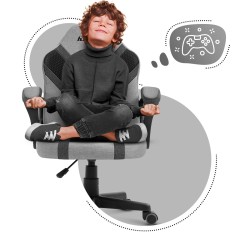 Fotel Gamingowy dla dziecka HUZARO RANGER 1.0 Grey Mesh