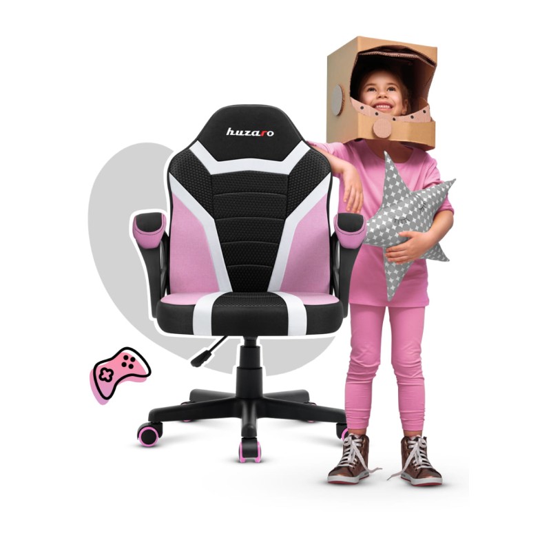 Fotel Gamingowy dla dziecka HUZARO RANGER 1.0 Pink Mesh