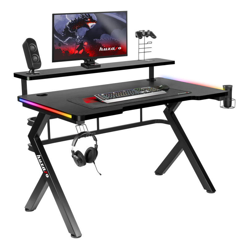 Biurko Gamingowe Huzaro Hero 5.0 RGB LED 120 cm Biurko Gamingowe Huzaro Hero 5.0 RGB LED 120 cm