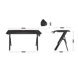 Biurko Gamingowe Huzaro Hero 2.8 Black 140 cm