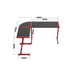 Biurko Gamingowe Huzaro Hero 6.0 Red 147 cm