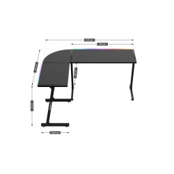 Biurko Gamingowe HUZARO HERO 6.0 Black RGB Smart 147 cm