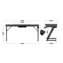 Biurko Gamingowe Huzaro Hero 4.8 RGB 160 cm