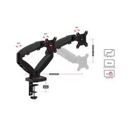 Uchwyt obrotowy  Huzaro Motion 2.2  na dwa monitory