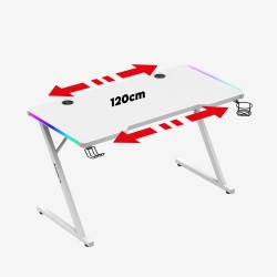 Biurko Gamingowe Huzaro Hero 2.5 RGB WHITE 120 cm