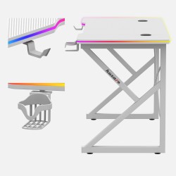 Biurko Gamingowe Huzaro Hero 1.7 RGB White 120 cm