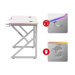 Biurko Gamingowe Huzaro Hero 1.7 RGB White 120 cm