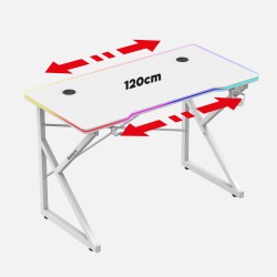 Biurko Gamingowe Huzaro Hero 1.7 RGB White 120 cm