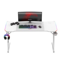 Biurko gamingowe Huzaro Hero 3.3 White RGB 140 cm