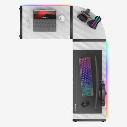 Biurko Gamingowe HUZARO HERO 6.0 White RGB Smart 147 cm