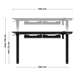 Biurko elektryczne Huzaro Hero 8.7 RGB LED 140 cm