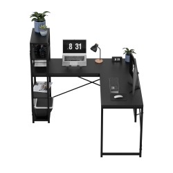 Biurko narożne z półkami Mark Adler Leader 5.9 Black 145 cm