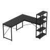 Biurko narożne z półkami Mark Adler Leader 5.9 Black 145 cm