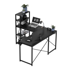 Biurko narożne z półkami Mark Adler Leader 5.9 Black 145 cm