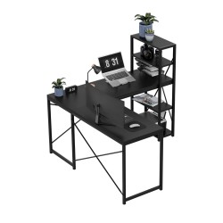 Biurko narożne z półkami Mark Adler Leader 5.9 Black 145 cm