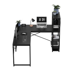 Biurko narożne z półkami Mark Adler Leader 5.9 Black 145 cm