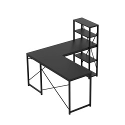 Biurko narożne z półkami Mark Adler Leader 5.9 Black 145 cm