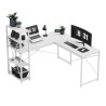 Biurko narożne z półkami Mark Adler Leader 5.9 White 145 cm