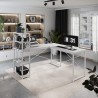Biurko narożne z półkami Mark Adler Leader 5.9 White 145 cm