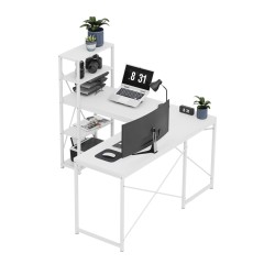 Biurko narożne z półkami Mark Adler Leader 5.9 White 145 cm