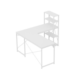 Biurko narożne z półkami Mark Adler Leader 5.9 White 145 cm