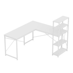 Biurko narożne z półkami Mark Adler Leader 5.9 White 145 cm