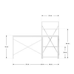 Biurko narożne z półkami Mark Adler Leader 5.9 White 145 cm