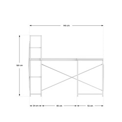 Biurko narożne z półkami Mark Adler Leader 5.9 White 145 cm