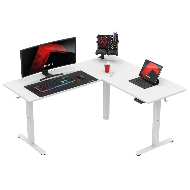 Biurko narożne elektryczne Huzaro Hero 9.5 White 160 cm Biurko narożne elektryczne Huzaro Hero 9.5 White 160 cm