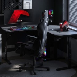 Adjustable corner gaming desk Hero 7.3 Black 140 cm