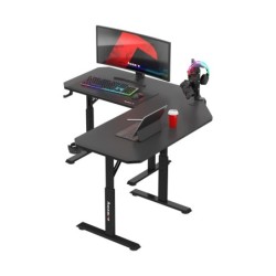 Adjustable corner gaming desk Hero 7.3 Black 140 cm
