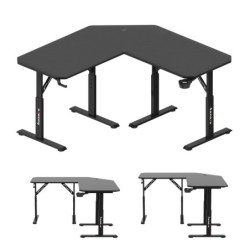 Adjustable corner gaming desk Hero 7.3 Black 140 cm