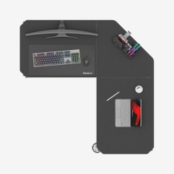 Adjustable corner gaming desk Hero 7.3 Black 140 cm