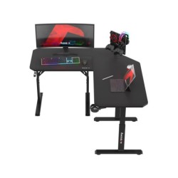 Adjustable corner gaming desk Hero 7.3 Black 140 cm